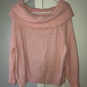 Pink off the should sweater